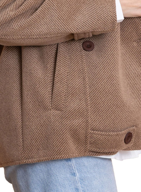 Brown RD - Short Jacquard Jacket - Khotwh