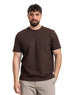 Brown Relaxed Round T-Shirt - Khotwh