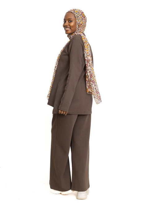 Brown Ribbed suit (W) - Khotwh
