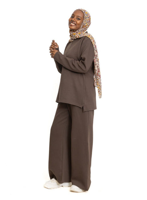 Brown Ribbed suit (W) - Khotwh