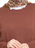 Brown Round Knit Pullover - Khotwh