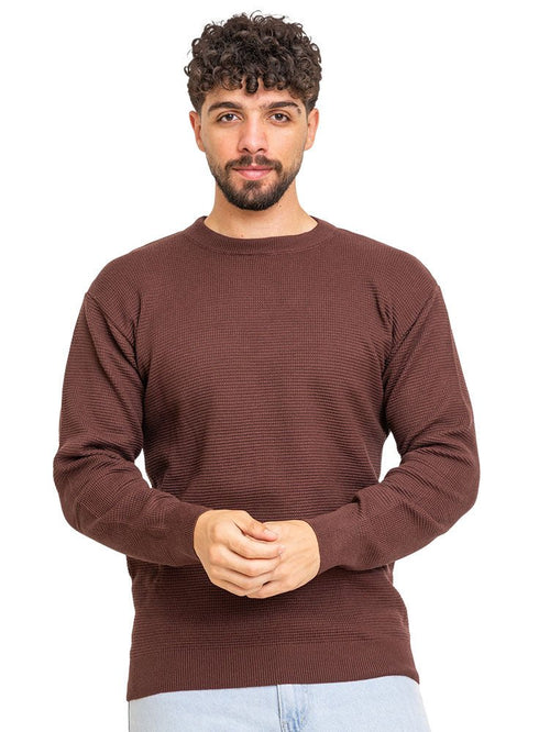 Brown Round Pullover - Khotwh