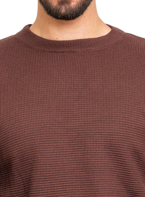 Brown Round Pullover - Khotwh
