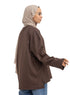 Brown V-Over Size Long-Sleeve - Khotwh