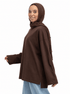 Brown V-Over Size Long-Sleeve - Khotwh