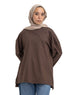 Brown V-Over Size Long-Sleeve - Khotwh