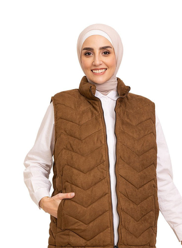 Brown Velvet Vest - Khotwh