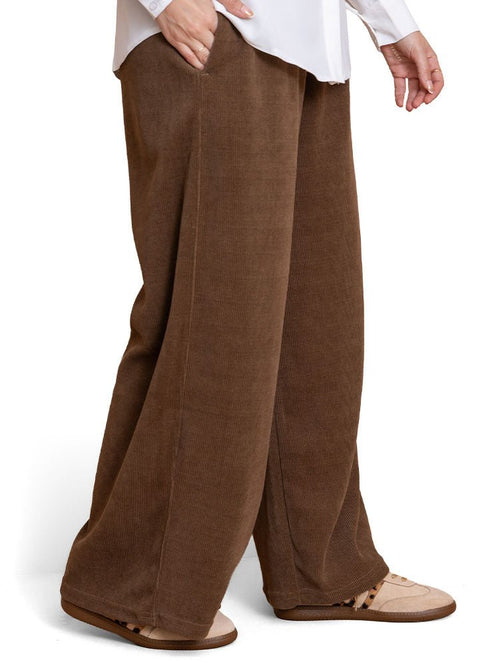Brown Velvet Wide Leg (W) - Khotwh