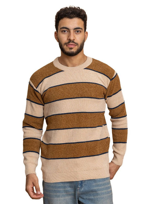 Brown*Beige Design 2425 S - Round Pullover - Khotwh