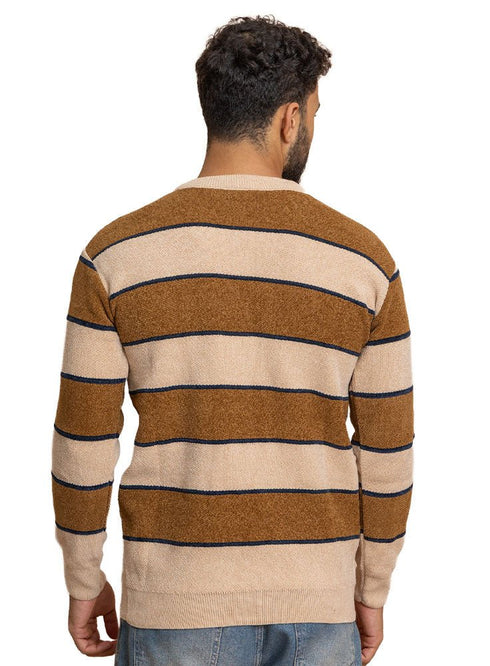 Brown*Beige Design 2425 S - Round Pullover - Khotwh