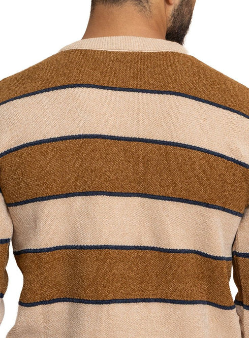 Brown*Beige Design 2425 S - Round Pullover - Khotwh
