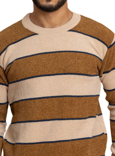 Brown*Beige Design 2425 S - Round Pullover - Khotwh