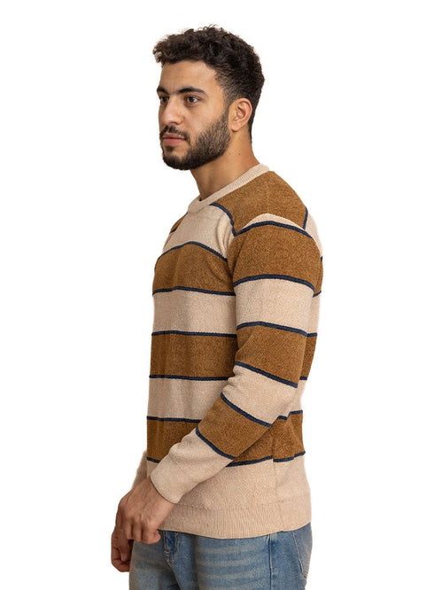 Brown*Beige Design 2425 S - Round Pullover - Khotwh
