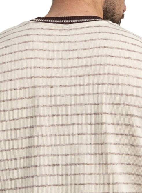 Brown*off - white Design 3042 NF - Striped Round T-Shirt - Khotwh