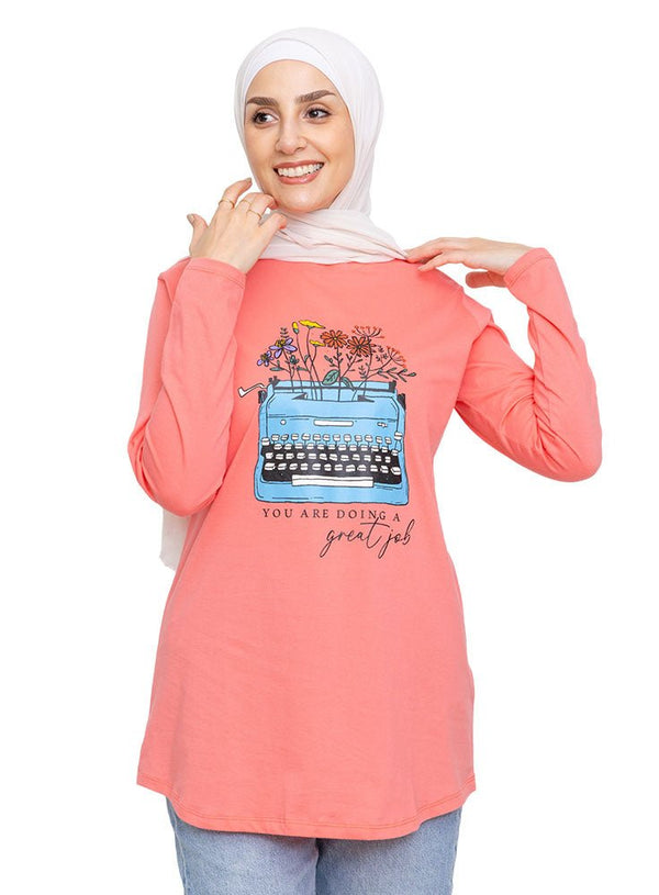Bubblegum Printed Long - Sleeve Design 23 - Khotwh