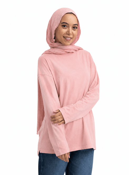 Bubblegum V-Over Size Long-Sleeve - Khotwh
