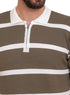 Cactus Design 01020Knit Polo Neck Zipper - T-Shirt - Khotwh