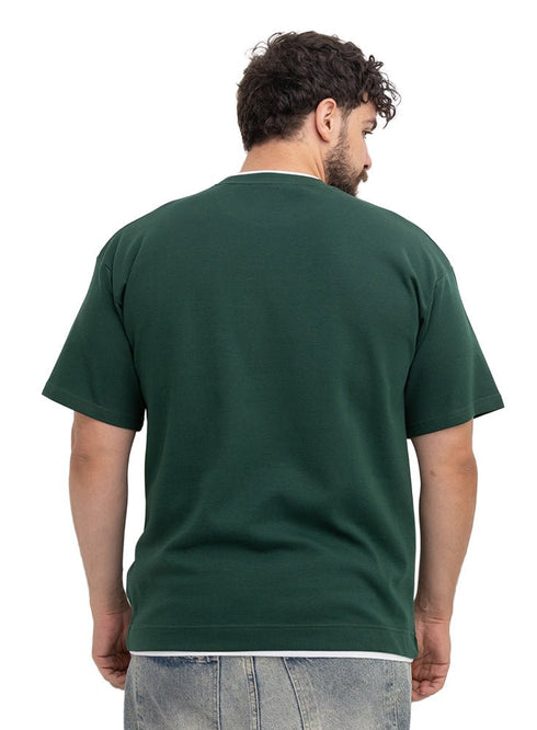 Cactus Double-Layerd Oversize Round T-Shirt - Khotwh
