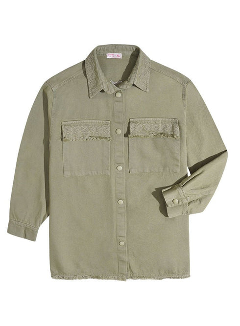 Cactus Embroidered Gabardine Shirt - Khotwh