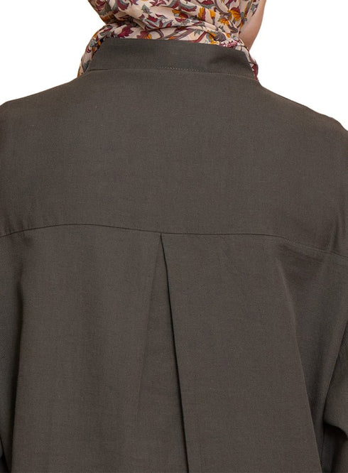 Cactus Pocket Over Size Linen Shirt - Khotwh