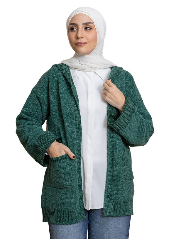 Cactus Pocket Velvet Cardigan - Khotwh