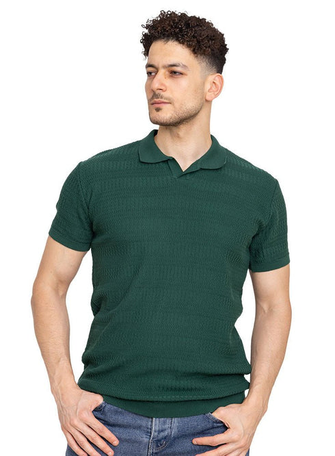 Cactus striped zigzag - F - Polo Neck T-Shirt - Khotwh