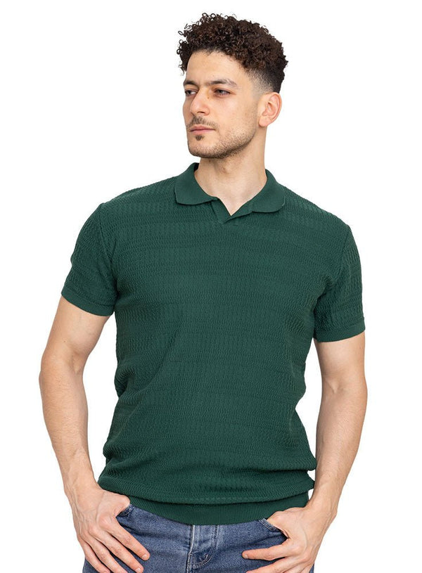 Cactus striped zigzag - F - Polo Neck T-Shirt - Khotwh