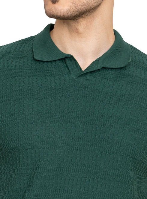 Cactus striped zigzag - F - Polo Neck T-Shirt - Khotwh