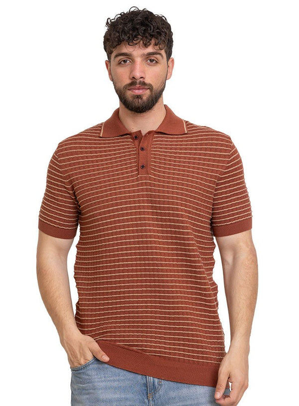 Camel Design 1004Knit Polo Neck - T-Shirt - Khotwh