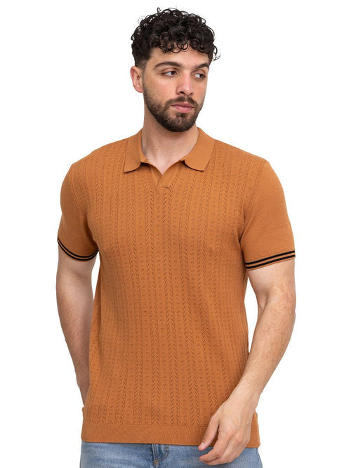 Camel Design 7533Knit Polo Neck S - T-Shirt - Khotwh