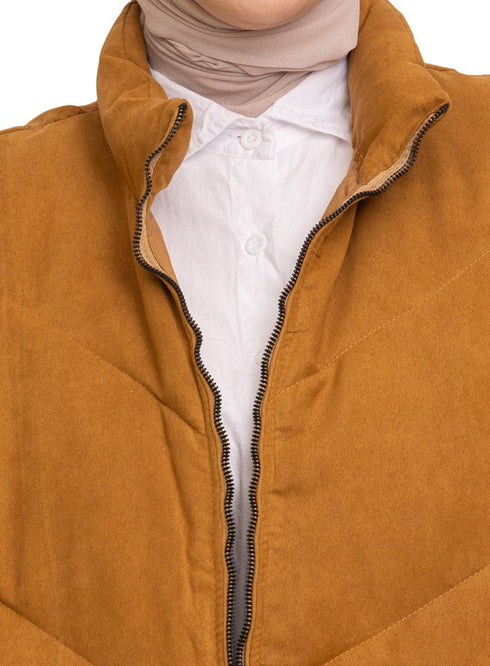 Camel Velvet Vest - Design 3 - Khotwh