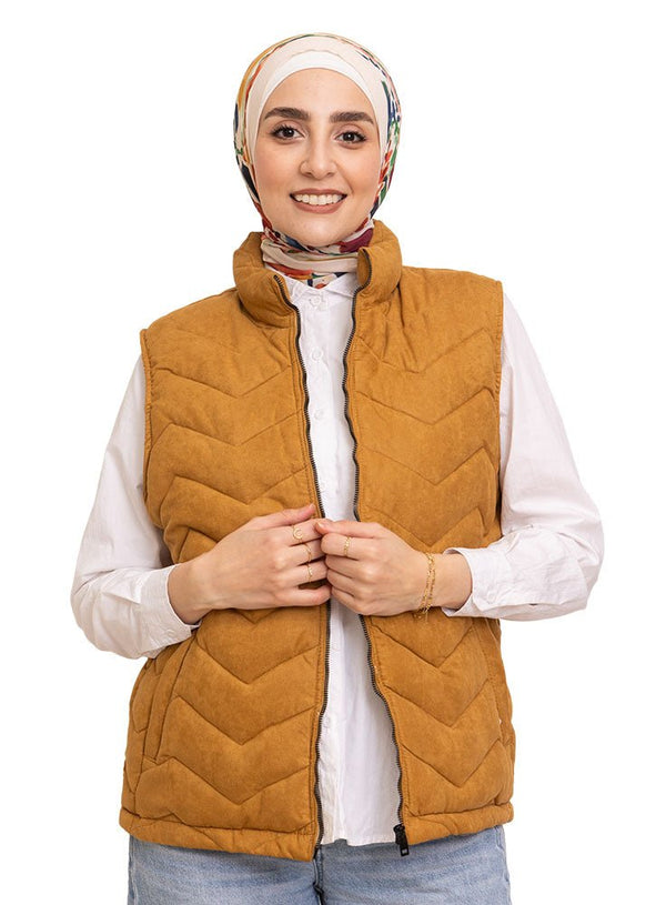 Camel Velvet Vest - Design 4 - Khotwh