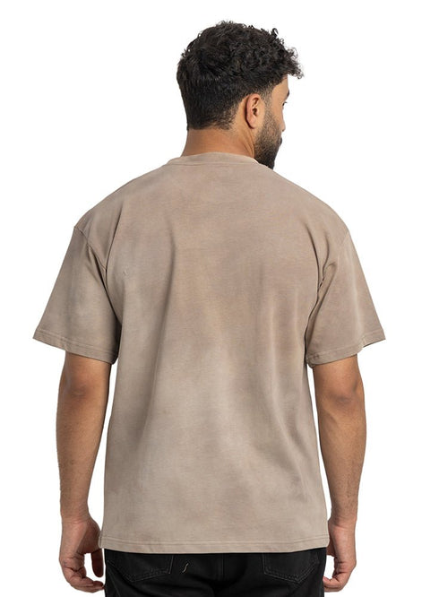Cappuccino TieDie - Oversize Round T-Shirt - Khotwh