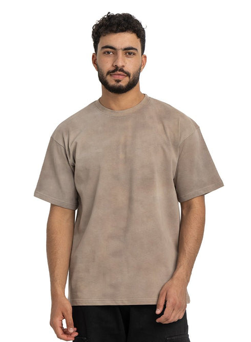 Cappuccino TieDie - Oversize Round T-Shirt - Khotwh