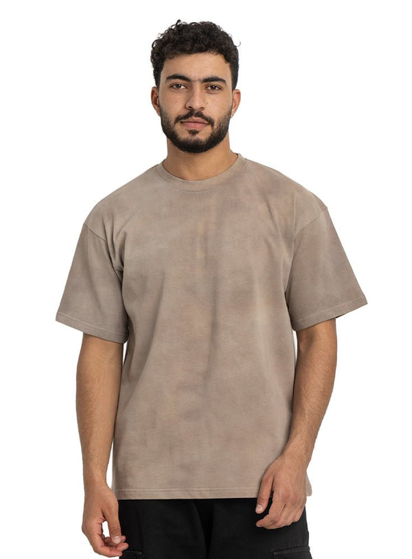 Cappuccino TieDie - Oversize Round T-Shirt - Khotwh