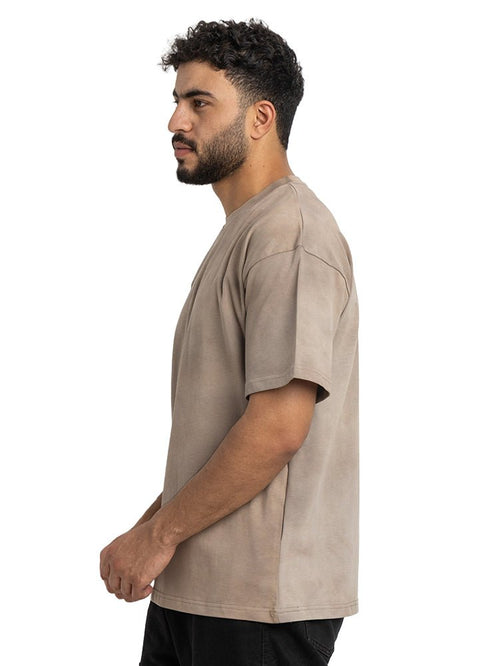 Cappuccino TieDie - Oversize Round T-Shirt - Khotwh