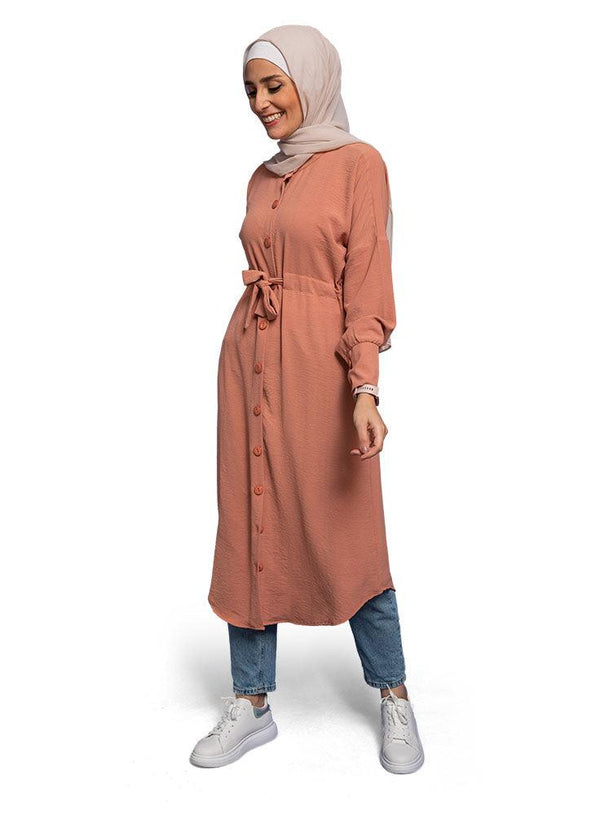 Caramel Buttons Dress - Khotwh