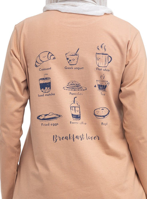 Caramel-Design 1 Printed Long-Sleeve - Khotwh