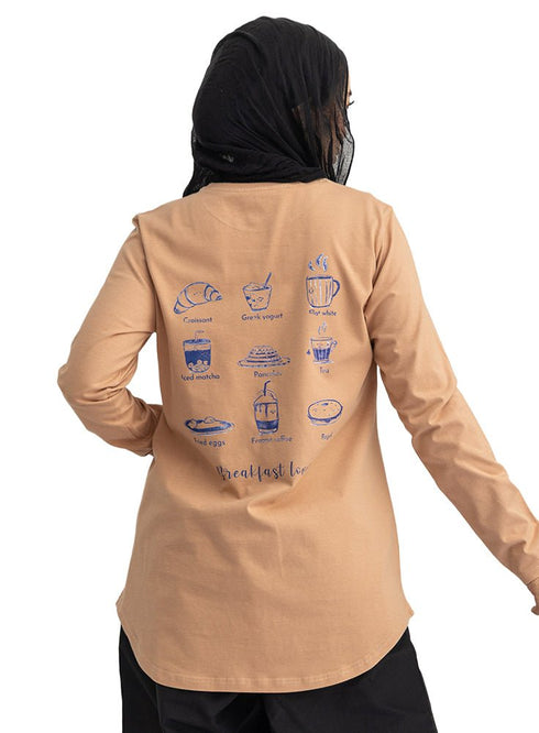 Caramel-Design 1 Printed Long-Sleeve - Khotwh