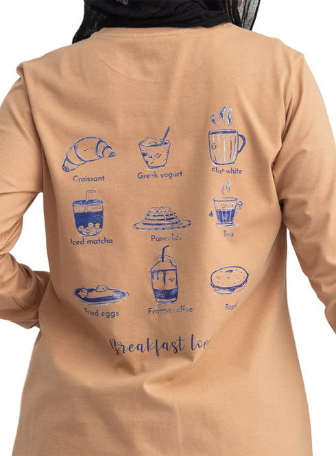 Caramel-Design 1 Printed Long-Sleeve - Khotwh