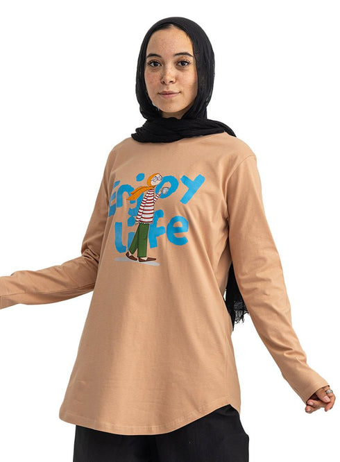 Caramel-Design 6 Printed Long-Sleeve - Khotwh