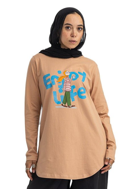 Caramel-Design 6 Printed Long-Sleeve - Khotwh