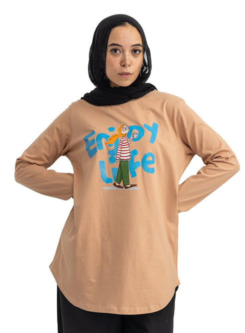 Caramel-Design 6 Printed Long-Sleeve - Khotwh