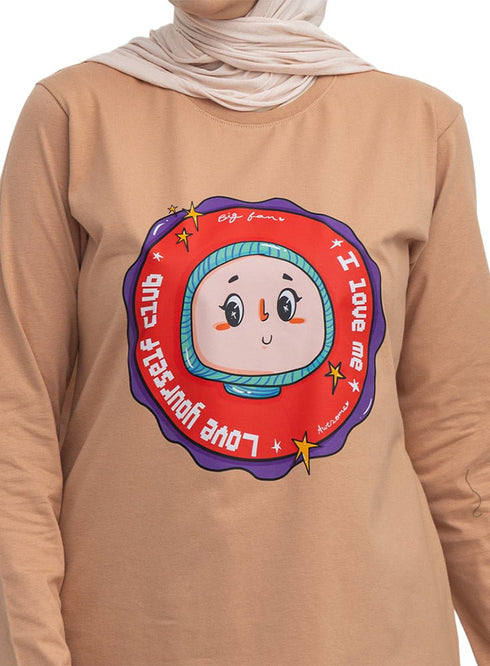 Caramel-Design 7 Printed Long-Sleeve - Khotwh