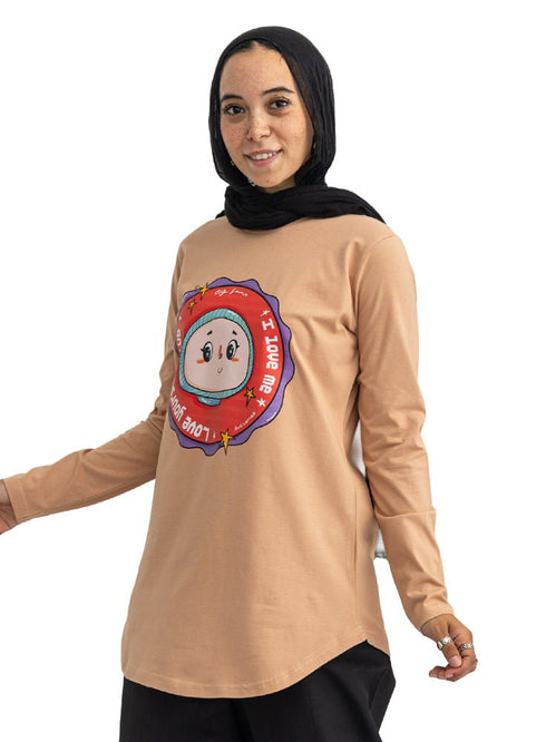 Caramel-Design 7 Printed Long-Sleeve - Khotwh