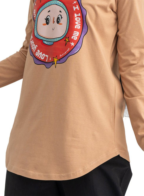Caramel-Design 7 Printed Long-Sleeve - Khotwh