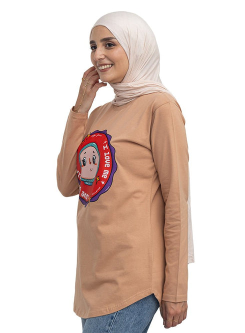 Caramel-Design 7 Printed Long-Sleeve - Khotwh