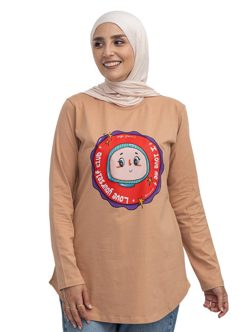 Caramel-Design 7 Printed Long-Sleeve - Khotwh
