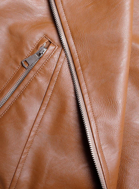Caramel Leather Jacket - Khotwh