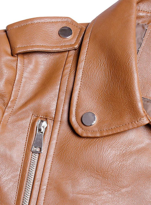Caramel Leather Jacket - Khotwh